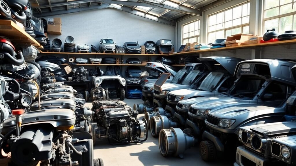 Suzuki car parts in a workshop