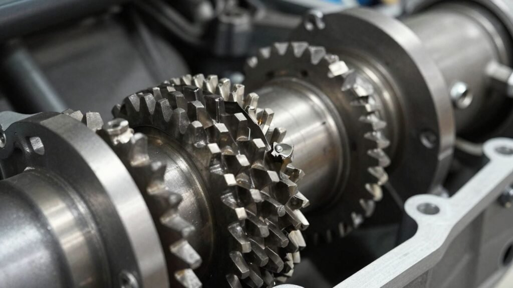 Suzuki driveline component with gears and housing.