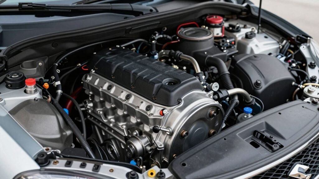 Suzuki Swift engine bay with visible engine components.