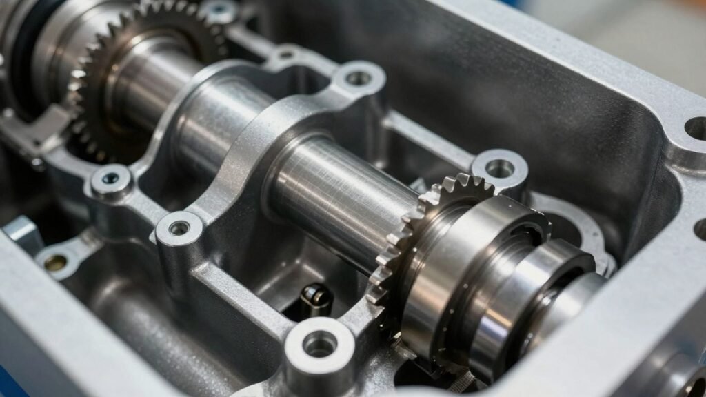 Suzuki gearbox with visible gears and internal components.